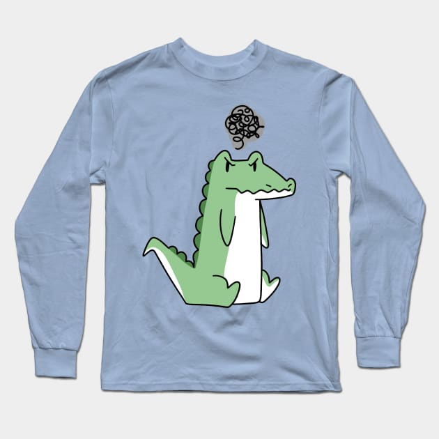 Grumpy Alligator Long Sleeve T-Shirt by saradaboru